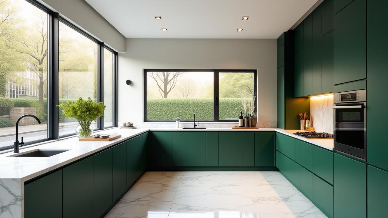A modern, sunlit London kitchen recently renovated and cleaned to professional standards